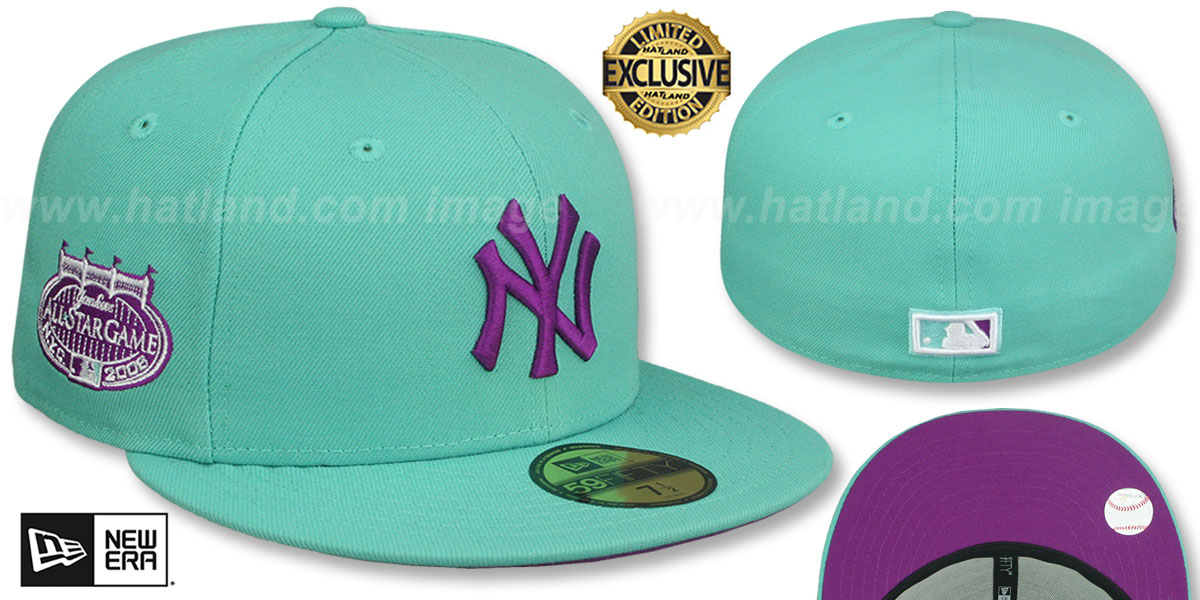 Yankees 2008 ALL STAR GAME 'PURPLE-BOTTOM' Mint Fitted Hat by New Era