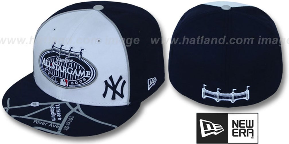 Yankees '2008 ALL STAR GPS' White-Navy Fitted Hat by New Era