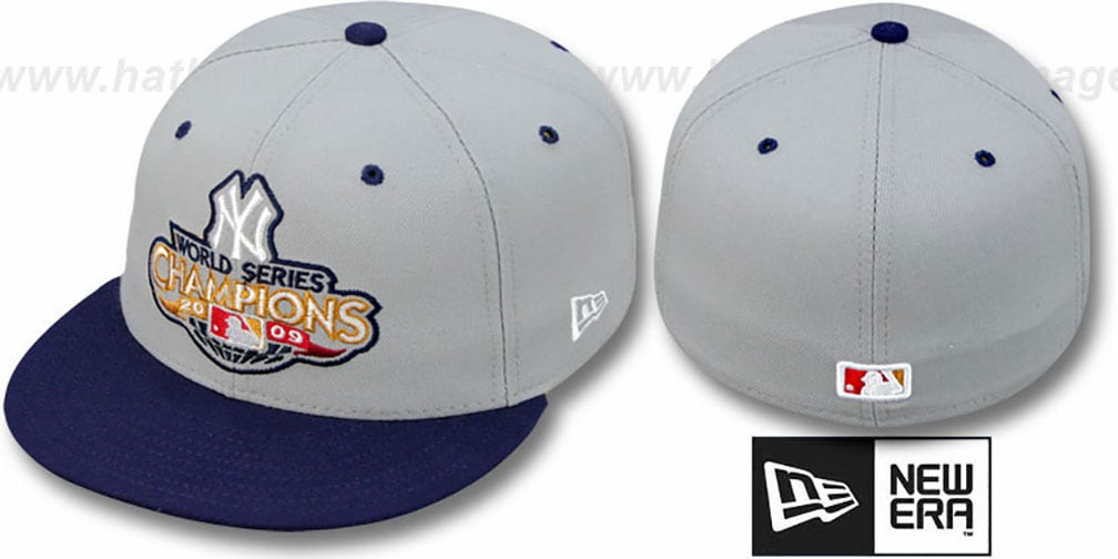 Yankees 2009 'CHAMPIONS CREST' Grey-Navy Hat by New Era