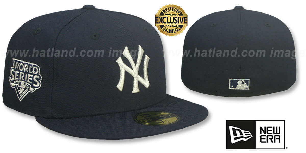 Yankees 2009 WORLD SERIES 'SILVER-BOTTOM' Navy Fitted Hat by New Era