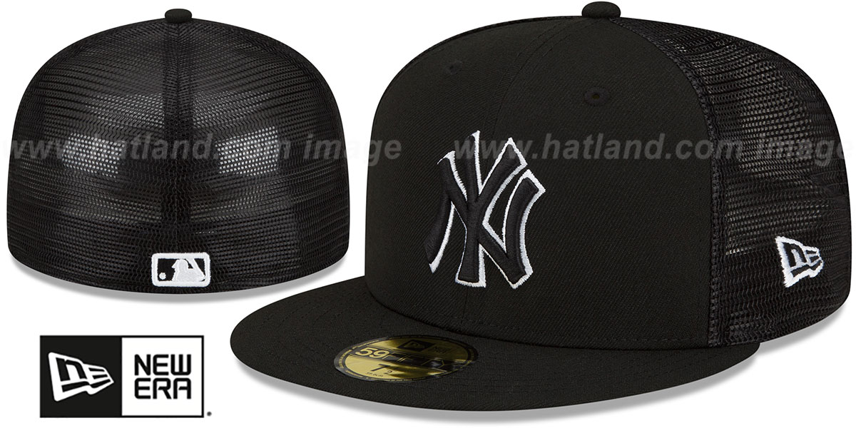 Yankees 'BATTING PRACTICE TRUCKER' Black-White Fitted Hat by New Era