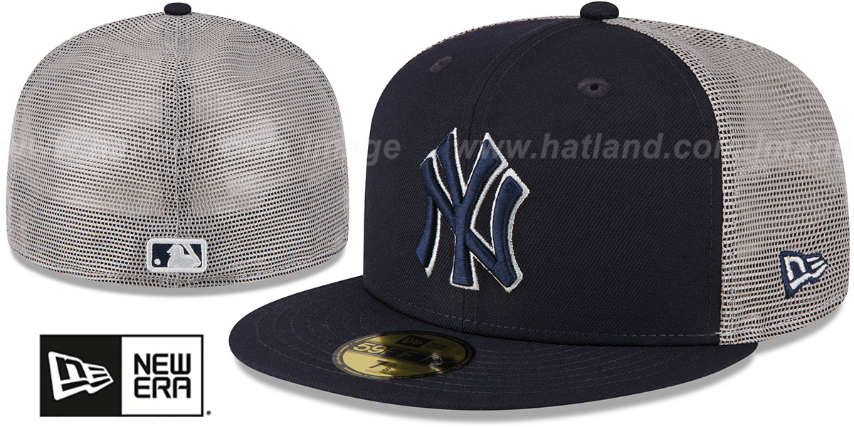 Yankees 2023 '2T BATTING PRACTICE TRUCKER' Navy-Grey Fitted Hat by New Era