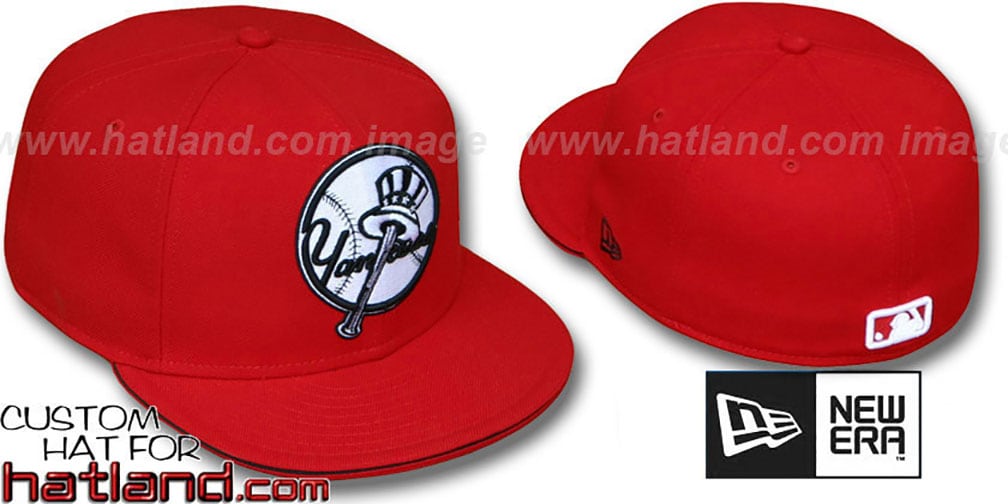 red and black yankees hat