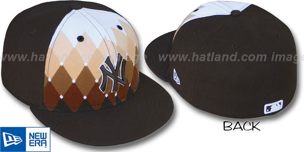 Yankees 'ARGYLE FADE' Brown Fitted Hat by New Era