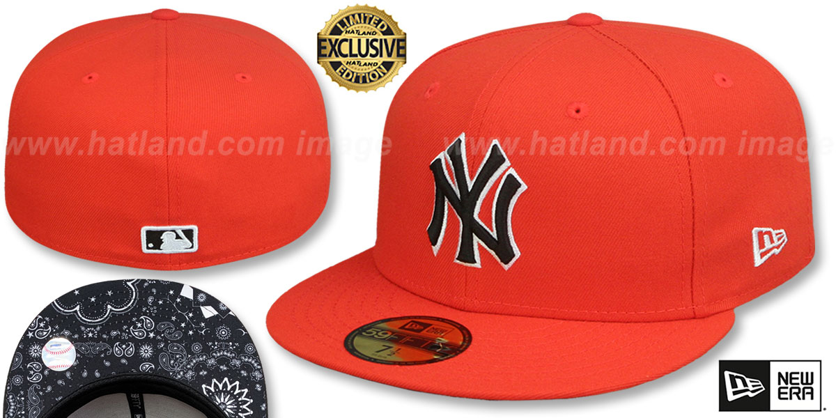 Yankees 'BLACKDANA BOTTOM' Orange Fitted Hat by New Era