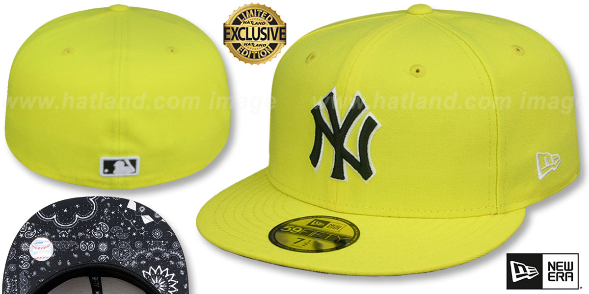 Yankees 'BLACKDANA BOTTOM' Yellow Fitted Hat by New Era