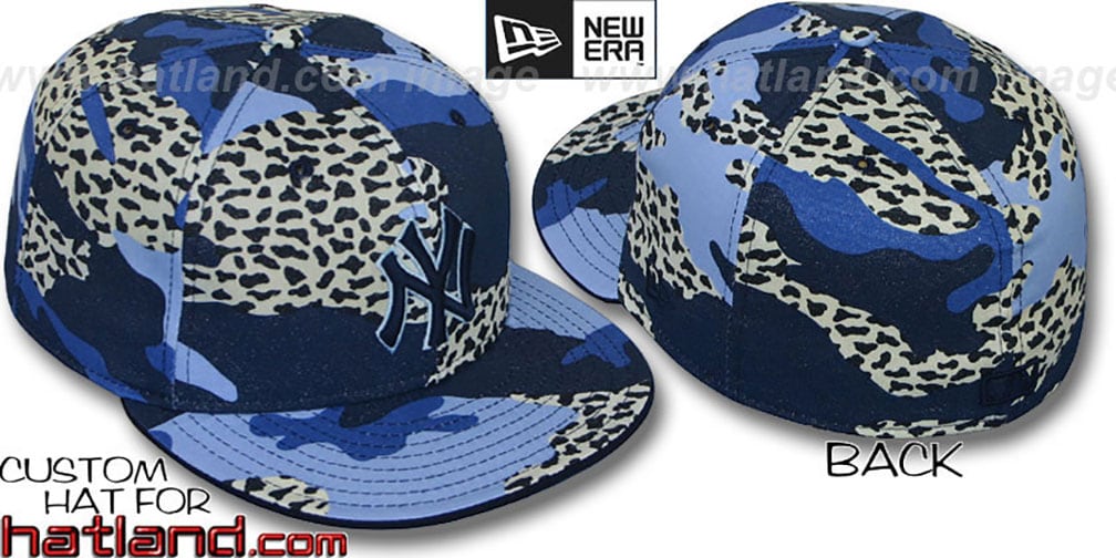 Yankees 'BLUE LEOPARD CAMO' Fitted Hat by New Era