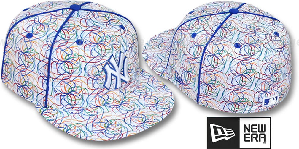Yankees 'BRUSHED-ART' White-Multi Fitted Hat by New Era