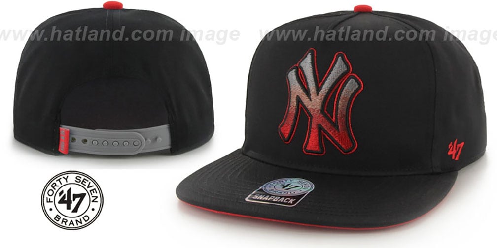 Yankees 'BURNING-MAN SNAPBACK' Black Hat by Twins 47 Brand