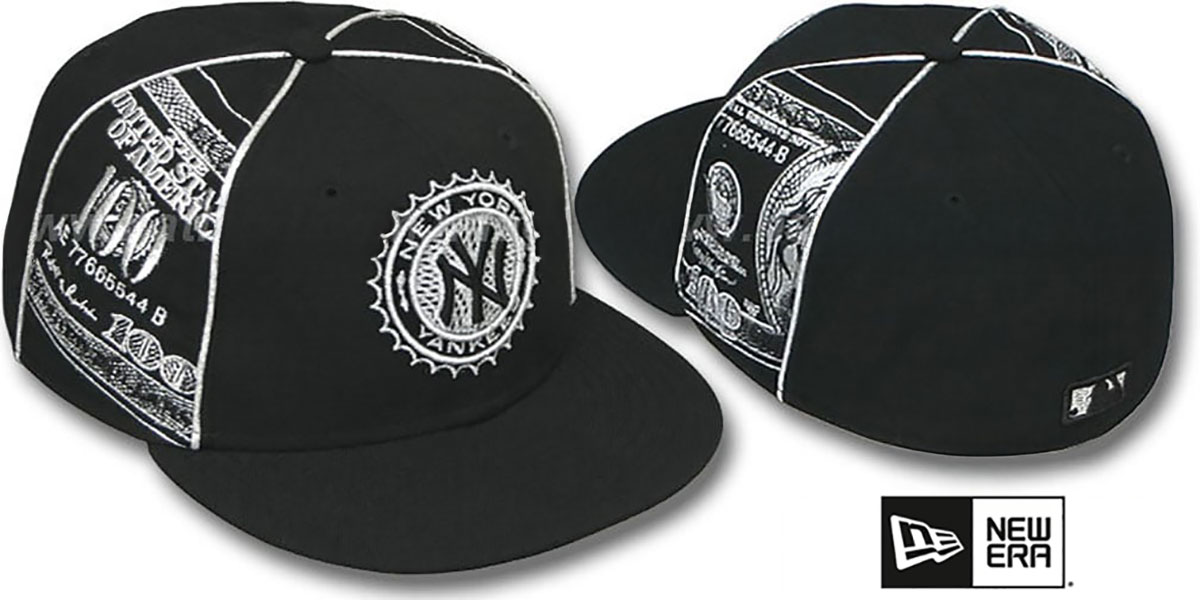 Yankees 'C-NOTE' Black-Silver Fitted Hat by New Era