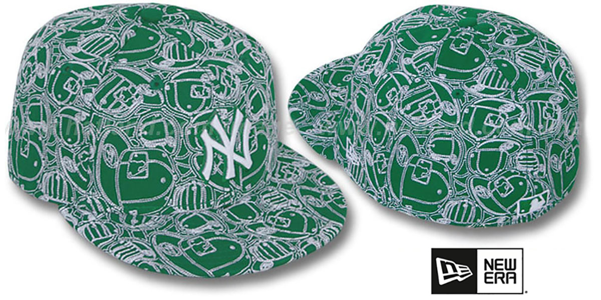 Yankees 'CHAOS PUFFY' Kelly-White Fitted Hat by New Era