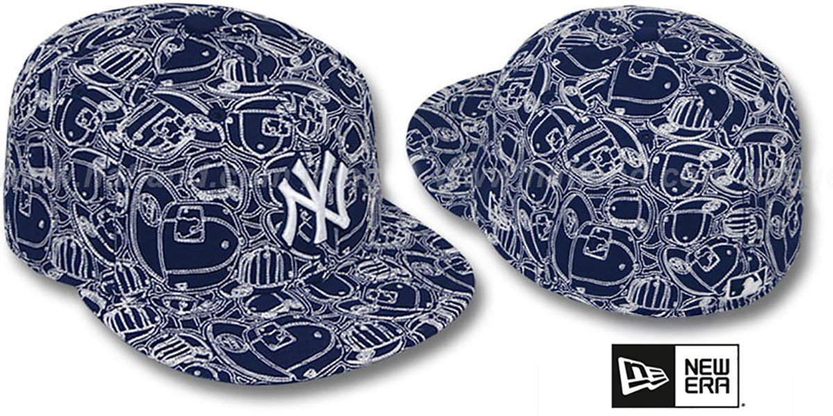 Yankees 'CHAOS PUFFY' Navy-White Fitted Hat by New Era