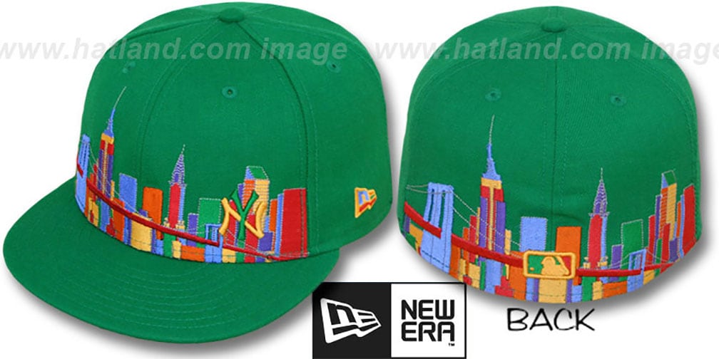 Yankees 'CITY DEEP-SKYLINE' Green-Multi Fitted Hat by New Era