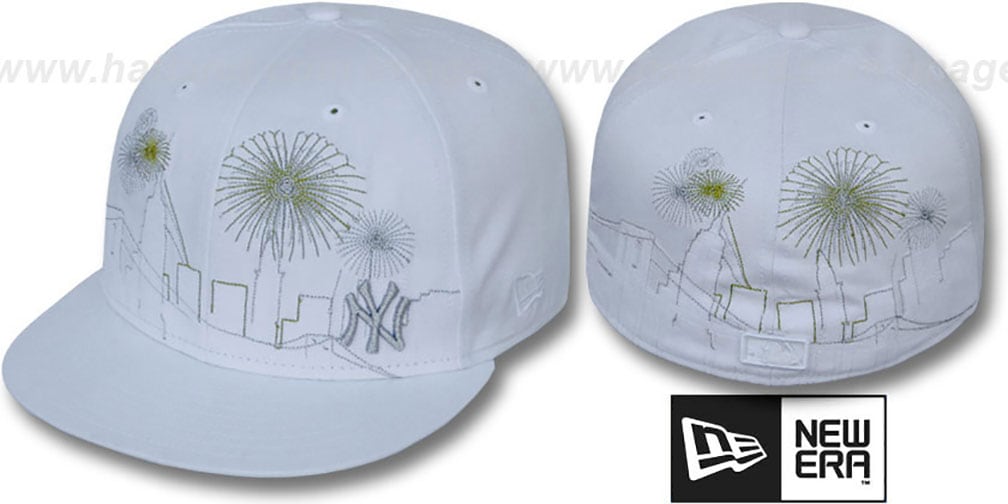 Yankees 'CITY-SKYLINE FIREWORKS' White Fitted Hat by New Era