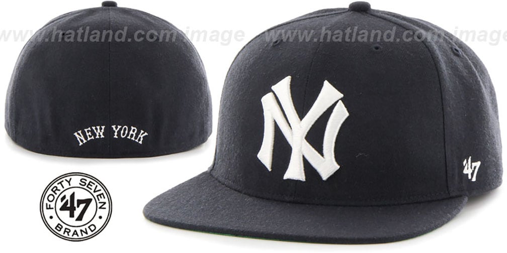 Yankees 'COOP HOLE-SHOT' Navy Fitted Hat by Twins 47 Brand