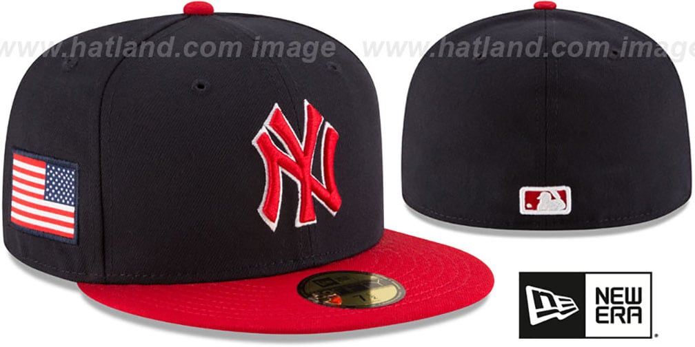 Yankees 'COUNTRY COLORS' Navy-Red Fitted Hat by New Era