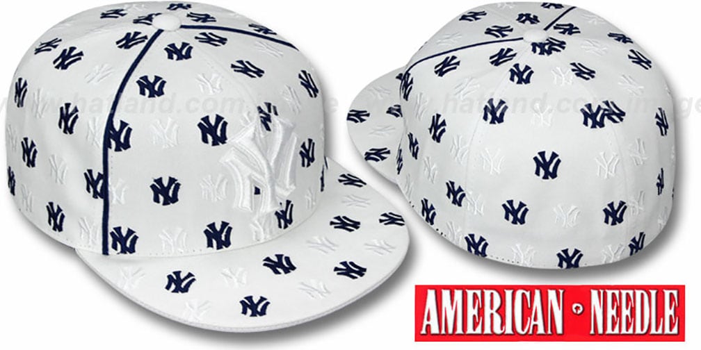 Yankees 'DICE ALL-OVER' White Fitted Hat by American Needle