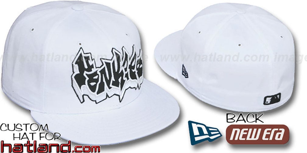 Yankees 'GRAFFITI' White-Black Fitted Hat by New Era