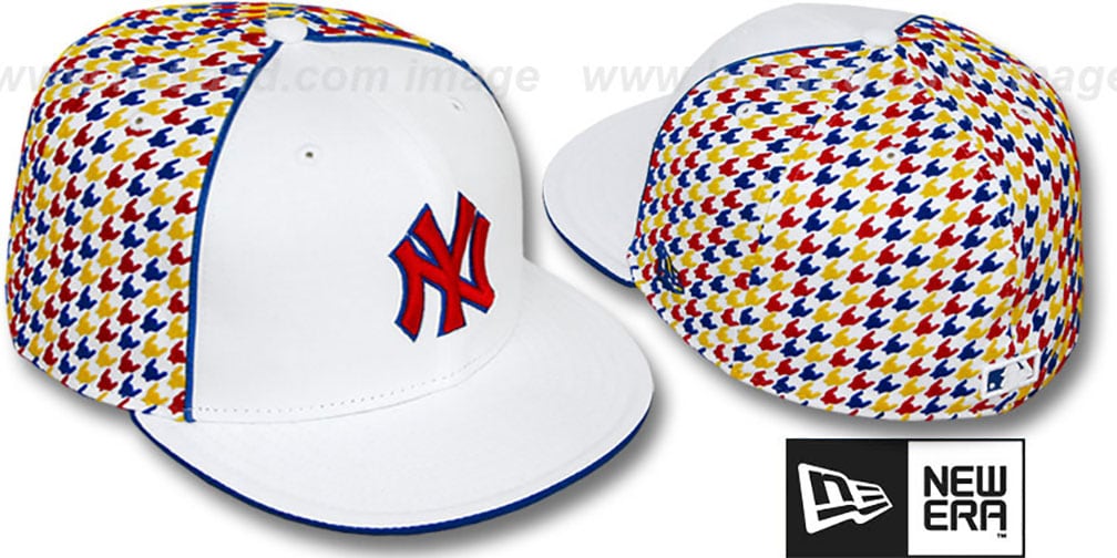 Yankees 'HOUNDSTOOTH' White-Multi Fitted Hat by New Era