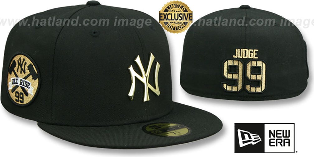 Yankees 'JUDGE ALL RISE GOLD METAL-BADGE' Black Fitted Hat by New Era