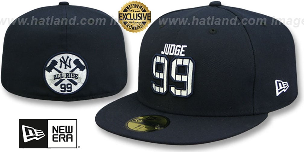 Yankees 'JUDGE PINSTRIPE ALL RISE BACK' Navy Fitted Hat by New Era