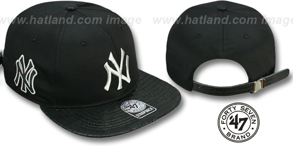 Yankees 'JULIGUNK STRAPBACK' Black-Silver Hat by Twins 47 Brand