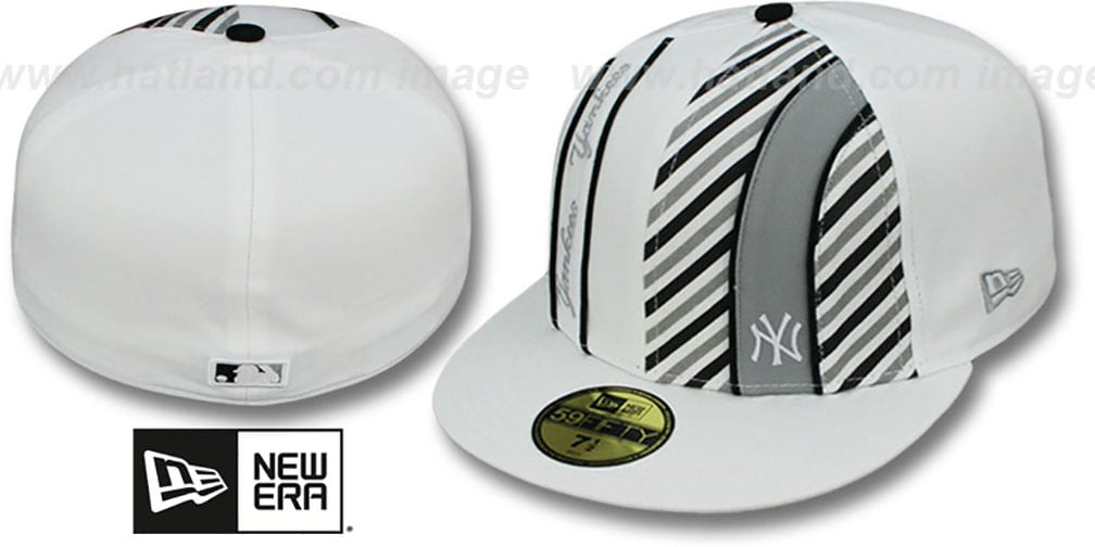 Yankees 'LINEN STRIPE' White-Black Fitted Hat by New Era