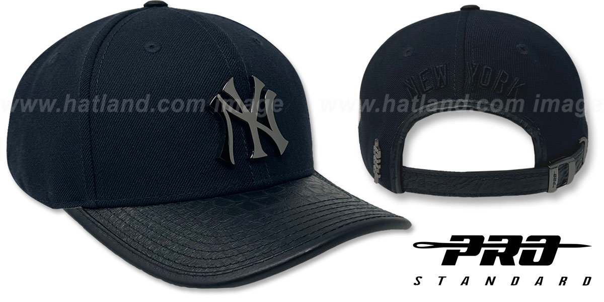 Yankees LOW-PRO 'BLACK METAL BADGE STRAPBACK' Navy-Black Hat by Pro Standard