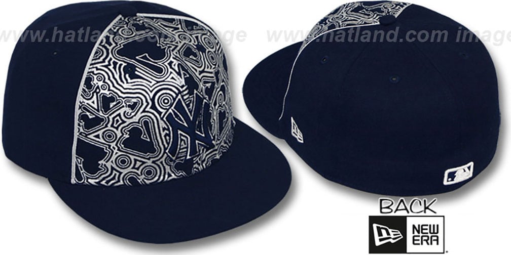 Yankees 'MLB-FOIL' Navy-Silver Fitted Hat by New Era