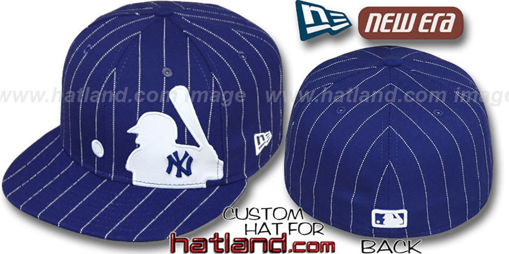 Yankees 'MLB SILHOUETTE PINSTRIPE' Royal-White Fitted Hat by New Era