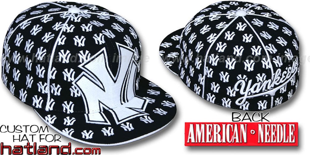 Yankees 'MONSTER DICE ALL-OVER' Black-White Fitted Hat by American Needle