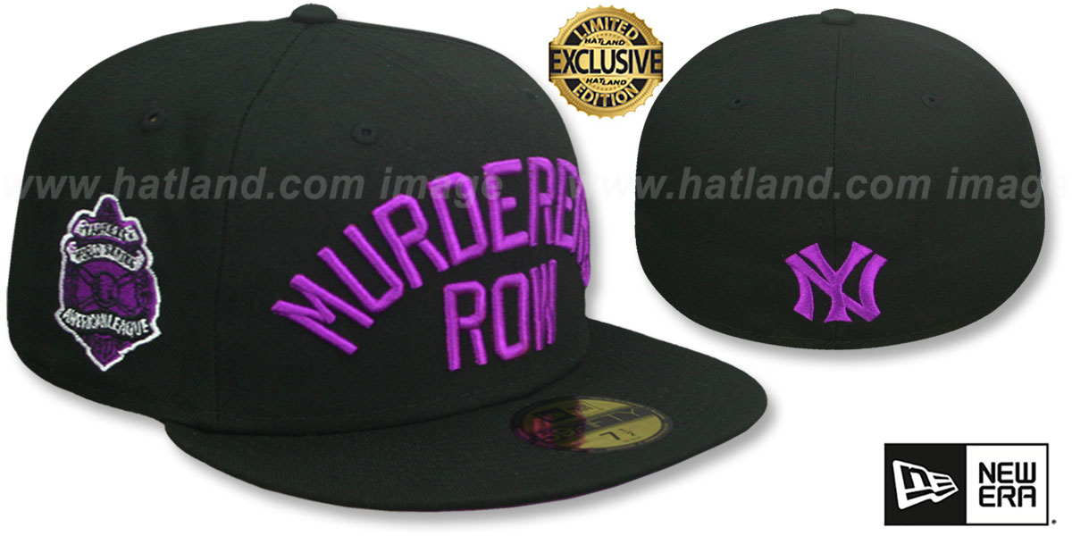 Yankees 'MURDERERS ROW' PATCH-BOTTOM Black-Purple Fitted Hat by New Era