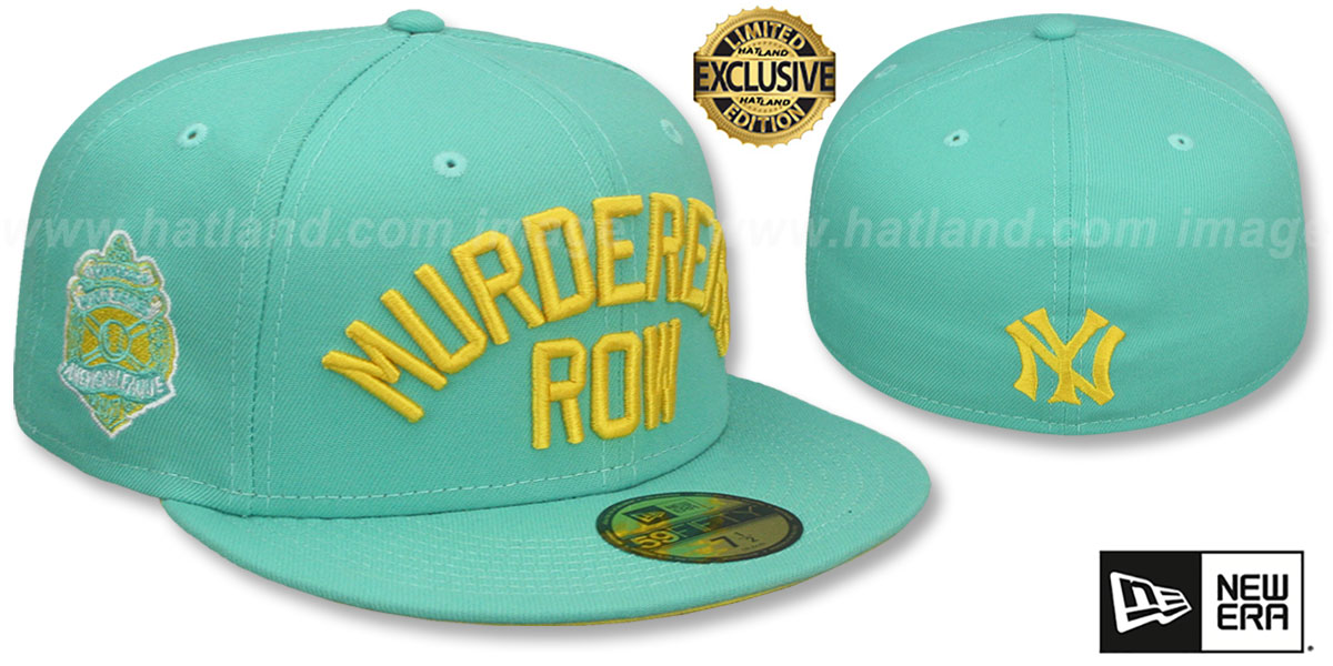 Yankees 'MURDERERS ROW' PATCH-BOTTOM Mint-Gold Fitted Hat by New Era