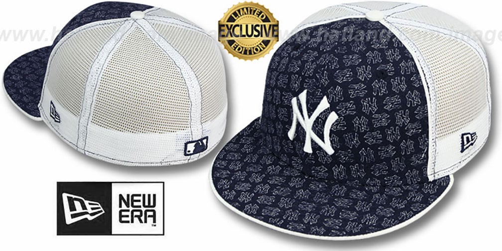 Yankees NY FADE 'FLOCKING' Mesh-Back Fitted Hat by New Era