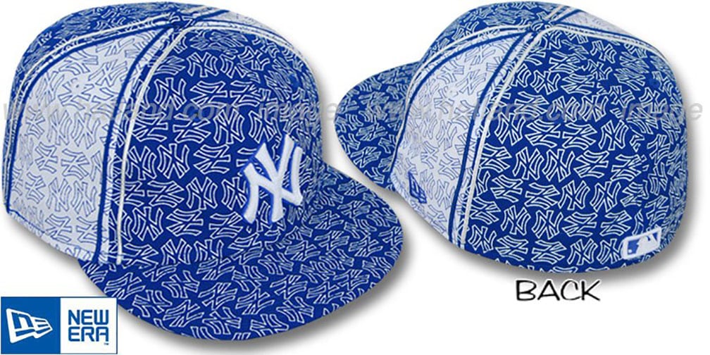 Yankees NY-'PJs FLOCKING PINWHEEL' Royal-White Fitted Hat by New Era