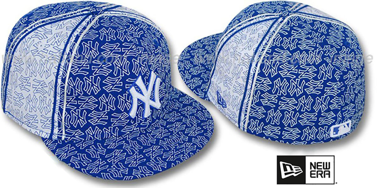 Yankees NY-'PJs FLOCKING PINWHEEL' Royal-White Fitted Hat by New Era