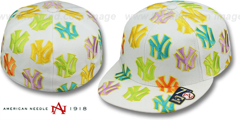 Yankees 'PASTELLI ALL-OVER' White Fitted Hat by American Needle