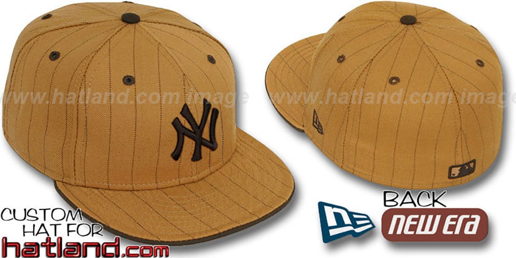 Yankees 'PINSTRIPE' Wheat-Brown Fitted Hat by New Era