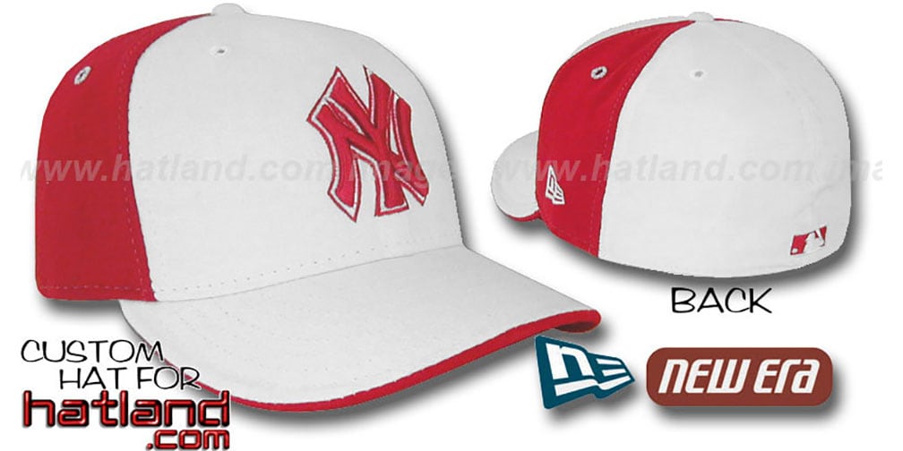 Yankees 'PINWHEEL' White-Red Fitted Hat by New Era