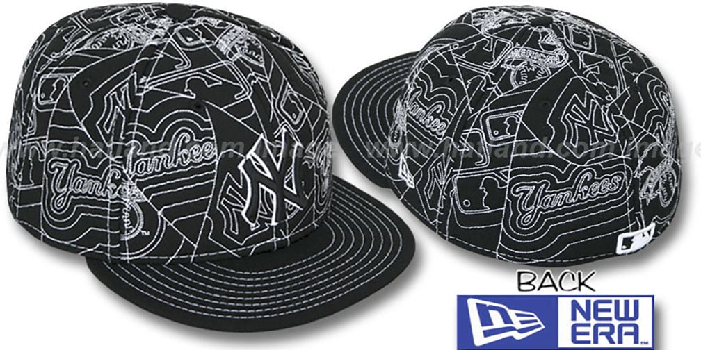 Yankees 'PUFFY REMIX' Black-White Fitted Hat by New Era