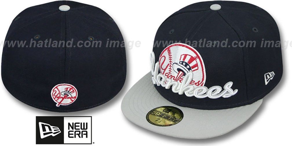 Yankees 'SCRIPT-PUNCH' Navy-Grey Fitted Hat by New Era