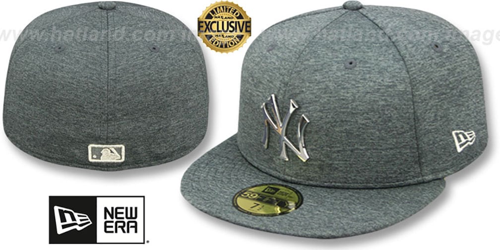 Yankees 'SILVER METAL-BADGE' Shadow Tech Fitted Hat by New Era