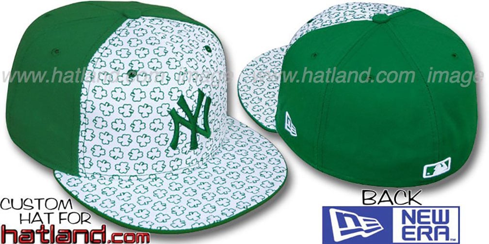 Yankees 'ST PATS FLOCKING' PINWHEEL White-Kelly Fitted Hat by New Era
