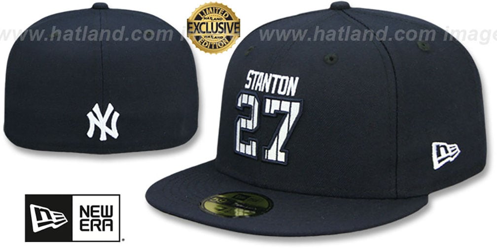 Yankees 'STANTON PINSTRIPE' Navy Fitted Hat by New Era