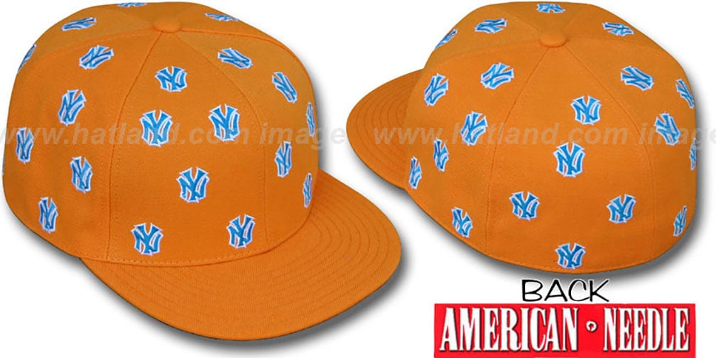 Yankees 'SUMMERTIME ALL-OVER' Orange Fitted Hat by American Needle