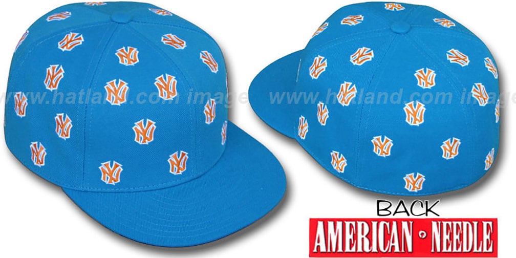 Yankees 'SUMMERTIME ALL-OVER' Turquoise Fitted Hat by American Needle