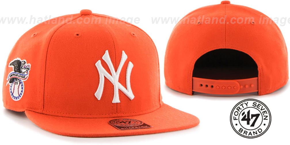 Yankees 'SURE-SHOT SNAPBACK' Orange Hat by Twins 47 Brand