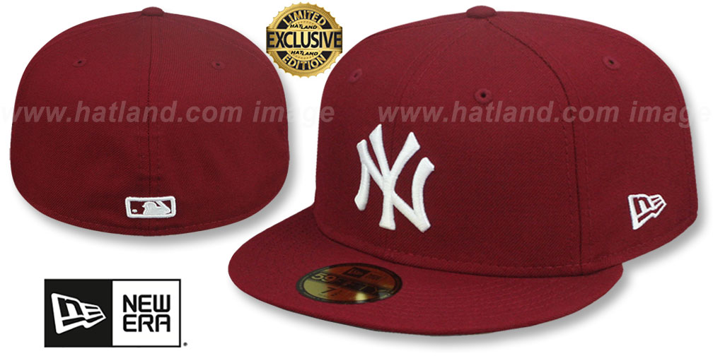 Yankees 'TEAM-BASIC' Burgundy-White Fitted Hat by New Era