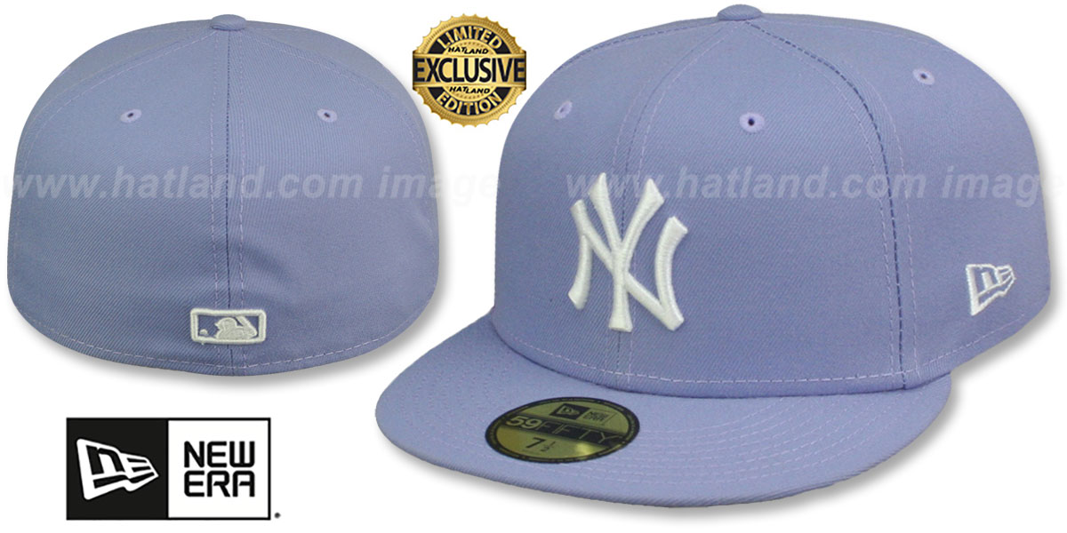 Yankees 'TEAM-BASIC' Lavender-White Fitted Hat by New Era