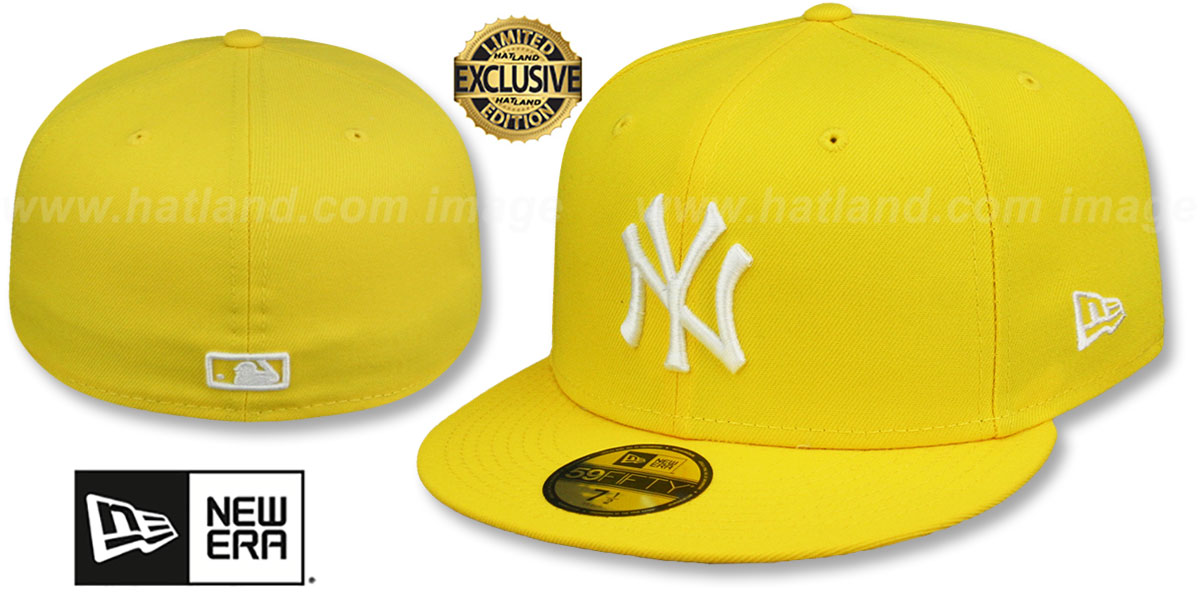 Yankees 'TEAM-BASIC' Yellow-White Fitted Hat by New Era